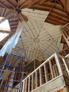 Spray foam insulation begins