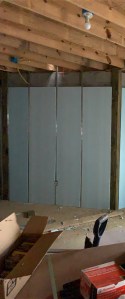 Insulation panels install in basement