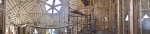 Panoramic view from balcony of completed insulation