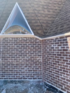 Brick under dining room window