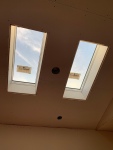 Drywall install kitchen skylights