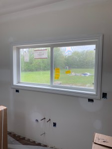 Sills and casings on the kitchen window
