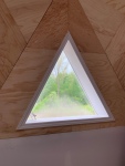 Casing and sill on the triangle window
