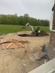 Digging the septic tank hole