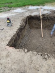 Digging and Leveling the hole for the septic tank