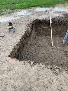 Digging and Leveling the hole for the septic tank