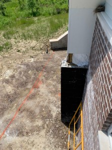 Marking the line for the deck and slab