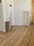 The trim and doors installed on the second floor